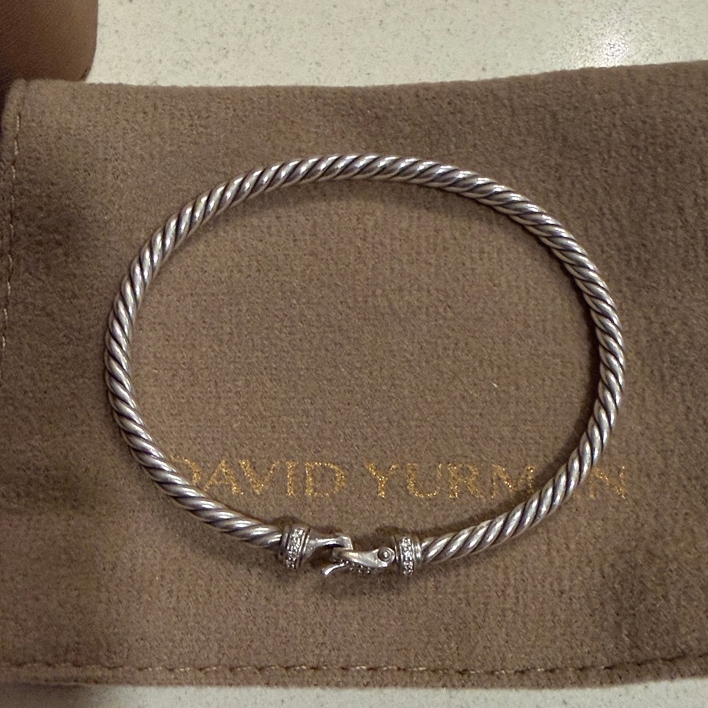 David Yurman Silver Twisted Bangle